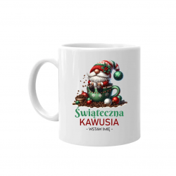 Świąteczna kawusia (imię) - kubek na prezent -  produkt personalizowany