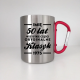 (IMIĘ) 50 lat wszystkie części oryginalne - kubek metalowy z karabińczykiem - produkt personalizowany