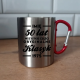 (IMIĘ) 50 lat wszystkie części oryginalne - kubek metalowy z karabińczykiem - produkt personalizowany