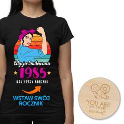 Edycja limitowana - najlepszy rocznik - damska koszulka PL001715TDB - produkt personalizowany + magnes "You are so sweet"