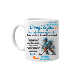 Drogi ..., moja (nasza) hokejowa gwiazdo - kubek na prezent - produkt personalizowany