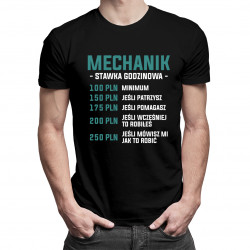 Mechanik - stawka godzinowa - męska koszulka z nadrukiem