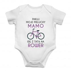 Pakuj moje pieluchy mamo - rower - body dziecięce z nadrukiem