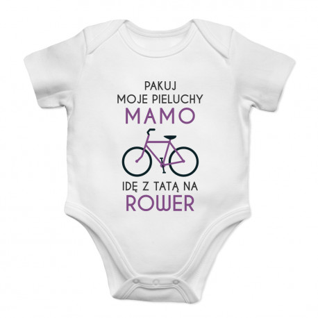 Pakuj moje pieluchy mamo - rower - body dziecięce z nadrukiem