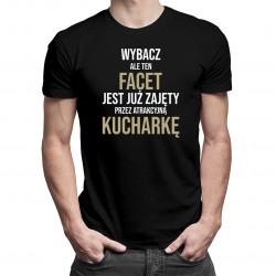 Zajęty przez kucharkę - męska koszulka z nadrukiem