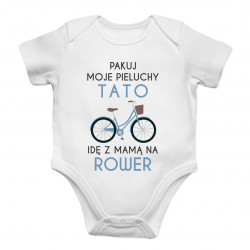 Pakuj moje pieluchy tato - rower - body dziecięce z nadrukiem