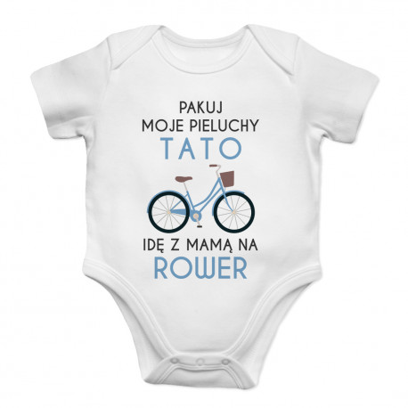 Pakuj moje pieluchy tato - rower - body dziecięce z nadrukiem