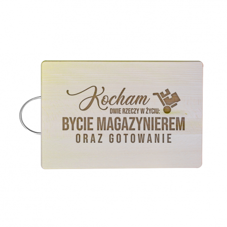Kocham dwie rzeczy w życiu: bycie magazynierem i piwo - drewniana deska z grawerem