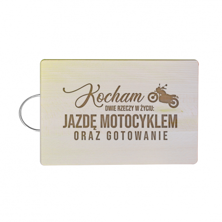 Kocham dwie rzeczy w życiu: jazdę motocyklem oraz gotowanie - drewniana deska z grawerem