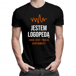 Jestem logopedą, jaka jest Twoja supermoc? - męska koszulka z nadrukiem
