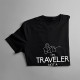 I'm traveler, not a tourist - męska koszulka z nadrukiem