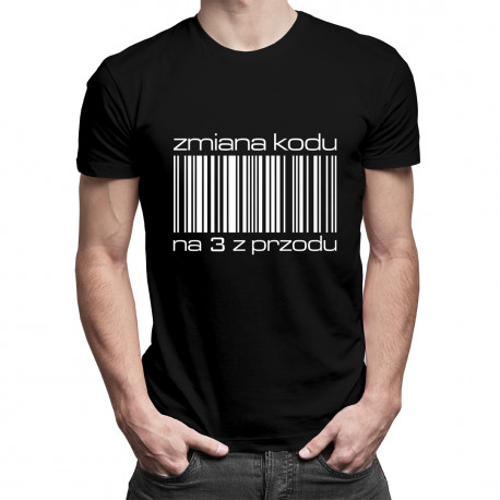 Zmiana kodu na "3" z przodu - męska koszulka z nadrukiem
