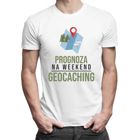 Prognoza na weekend: geocaching - męska koszulka z nadrukiem