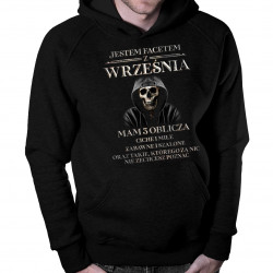 Jestem facetem z września. Mam 3 oblicza - męska bluza z nadrukiem