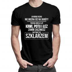 W moim fachu - szklarz - męska koszulka z nadrukiem
