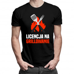 Licencja na grillowanie - męska koszulka z nadrukiem