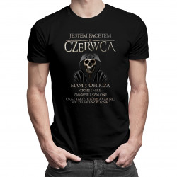 Jestem facetem z czerwca. Mam 3 oblicza - męska koszulka z nadrukiem