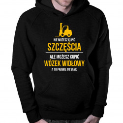 Nie możesz kupić szczęścia - wózek widłowy - męska bluza z nadrukiem