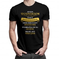 Jestem Wodnikiem - żyję w magicznym świecie - męska koszulka z nadrukiem