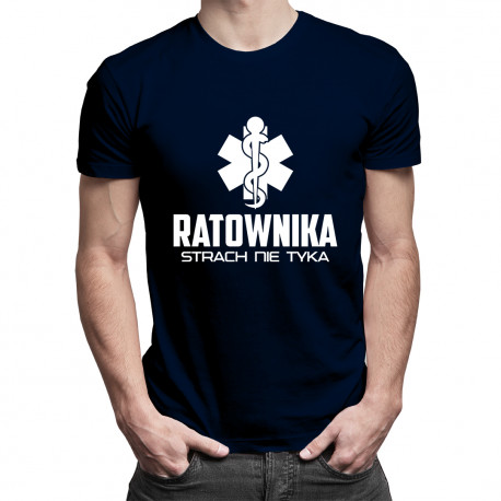 Ratownika strach nie tyka - męska koszulka z nadrukiem