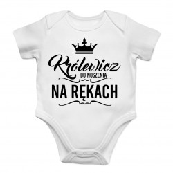 Królewicz do noszenia na rękach - body dziecięce z nadrukiem