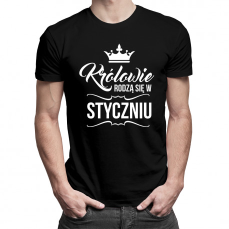 Królowie rodzą się w styczniu - męska koszulka z nadrukiem