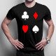 Playing Cards  - trefl, pik, kier, karo - męska koszulka z nadrukiem