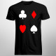 Playing Cards  - trefl, pik, kier, karo - męska koszulka z nadrukiem