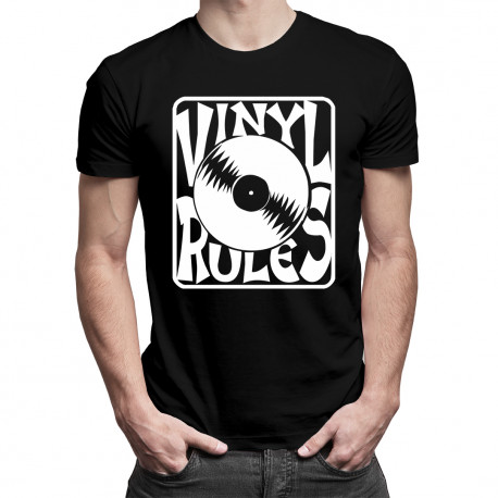 Vinyl Rules - męska koszulka z nadrukiem