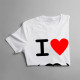 I love Mustache - damska koszulka z nadrukiem