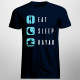 Eat, sleep, kayak - męska koszulka z nadrukiem