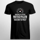 Urodzony by jeździć motocyklem, zmuszony do pracy - męska koszulka z nadrukiem