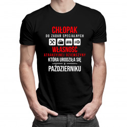 Chłopak do zadań specjalnych - październik - męska koszulka z nadrukiem