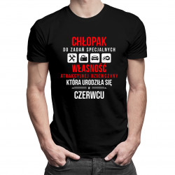 Chłopak do zadań specjalnych - czerwiec - męska koszulka z nadrukiem