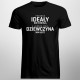 Podobno ideały nie istnieją, a jednak moja dziewczyna nim jest - męska koszulka z nadrukiem