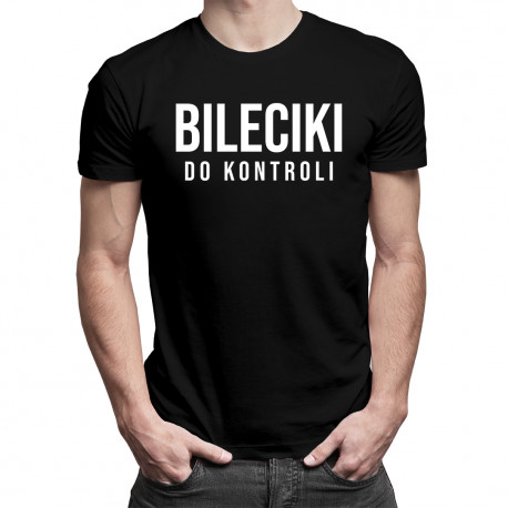 Bileciki do kontroli - męska koszulka z nadrukiem