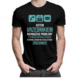 Jestem urzędnikiem, rozwiązuję problemy - męska koszulka z nadrukiem