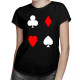 Playing Cards  - trefl, pik, kier, karo - damska koszulka z nadrukiem