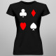Playing Cards  - trefl, pik, kier, karo - damska koszulka z nadrukiem