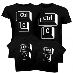 Komplet dla rodziny - Ctrl+C + Ctrl+V - koszulki z nadrukiem