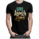 Live Laugh Love - męska koszulka z nadrukiem