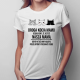 Droga kocia mamo, dziękujemy, że jesteś naszą mamą - damska koszulka z nadrukiem