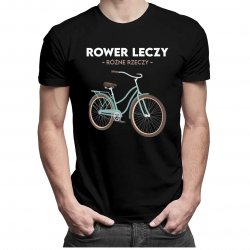 Rower leczy różne rzeczy - męska koszulka z nadrukiem