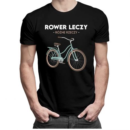 Rower leczy różne rzeczy - męska koszulka z nadrukiem
