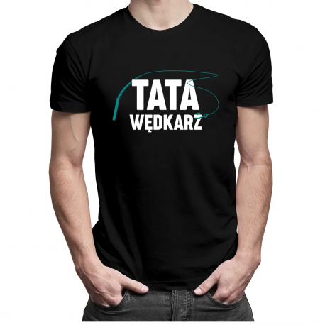 Tata wędkarz - męska koszulka z nadrukiem