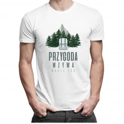 Przygoda wzywa, muszę iść - męska koszulka z nadrukiem