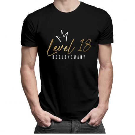 Level 18 odblokowany - męska koszulka z nadrukiem
