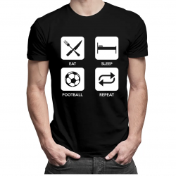 Eat Sleep Football Repeat - męska koszulka z nadrukiem