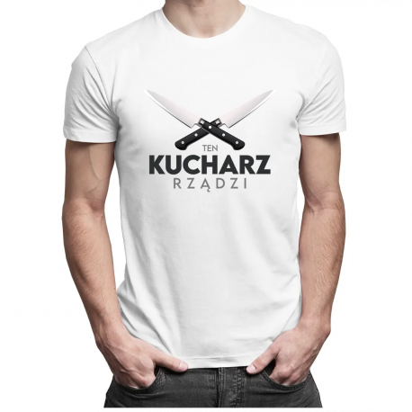 Ten kucharz rządzi - męska koszulka z nadrukiem