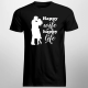 Happy wife happy life - męska koszulka z nadrukiem